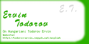ervin todorov business card